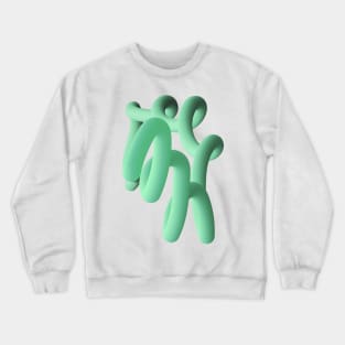 Fluid geometric green abstract shape worm Crewneck Sweatshirt